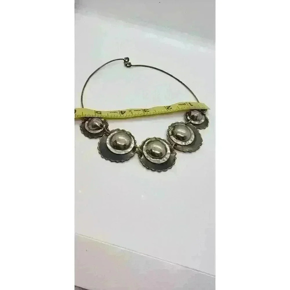 Vintage MCM Necklace Choker Brutalist Primitive Silver Copper Bronze Artist Made - Picture 7 of 8